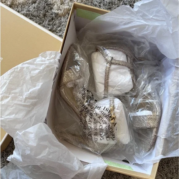 NIB Michael Kors Simone Glitter Sandal Size 5 - Picture 2 of 6